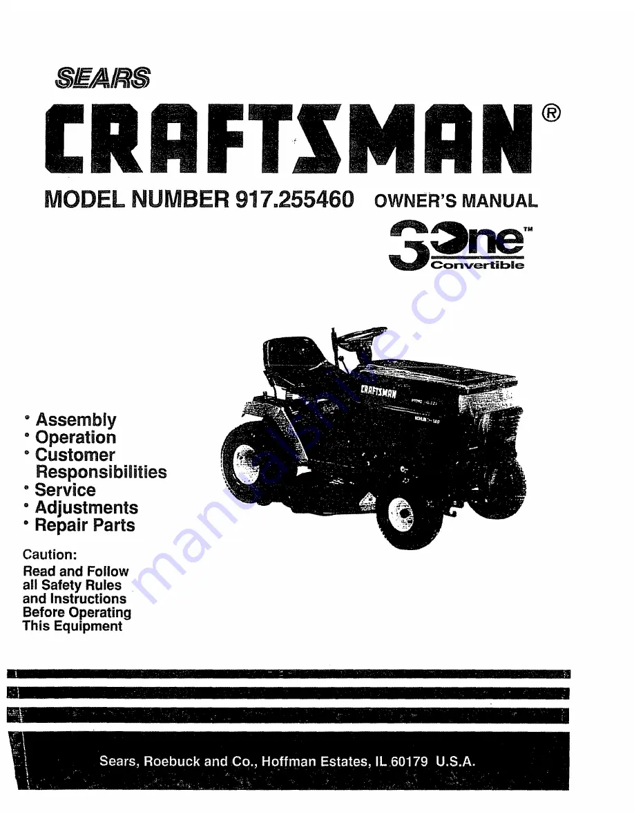 Craftsman 917.255460 Owner'S Manual Download Page 1