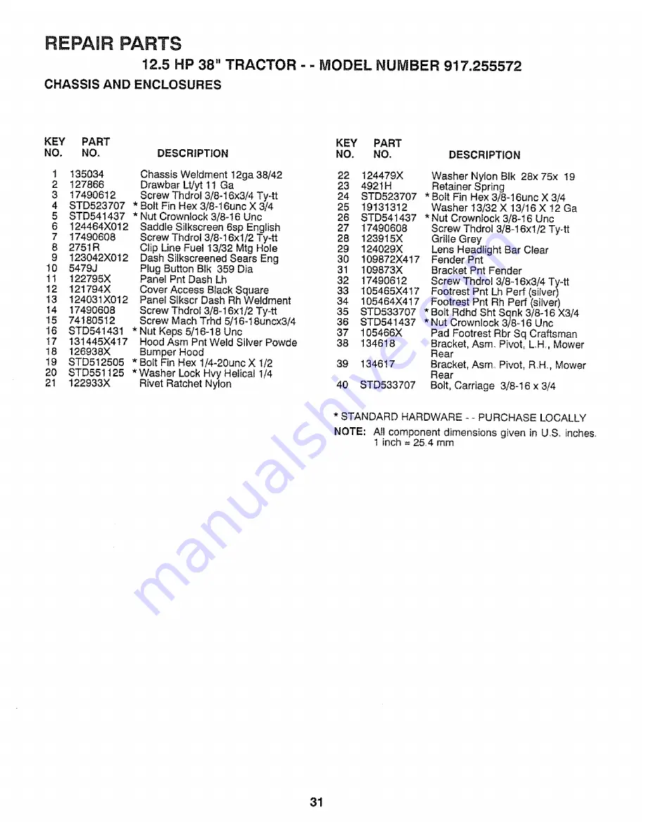 Craftsman 917.255572 Owner'S Manual Download Page 31