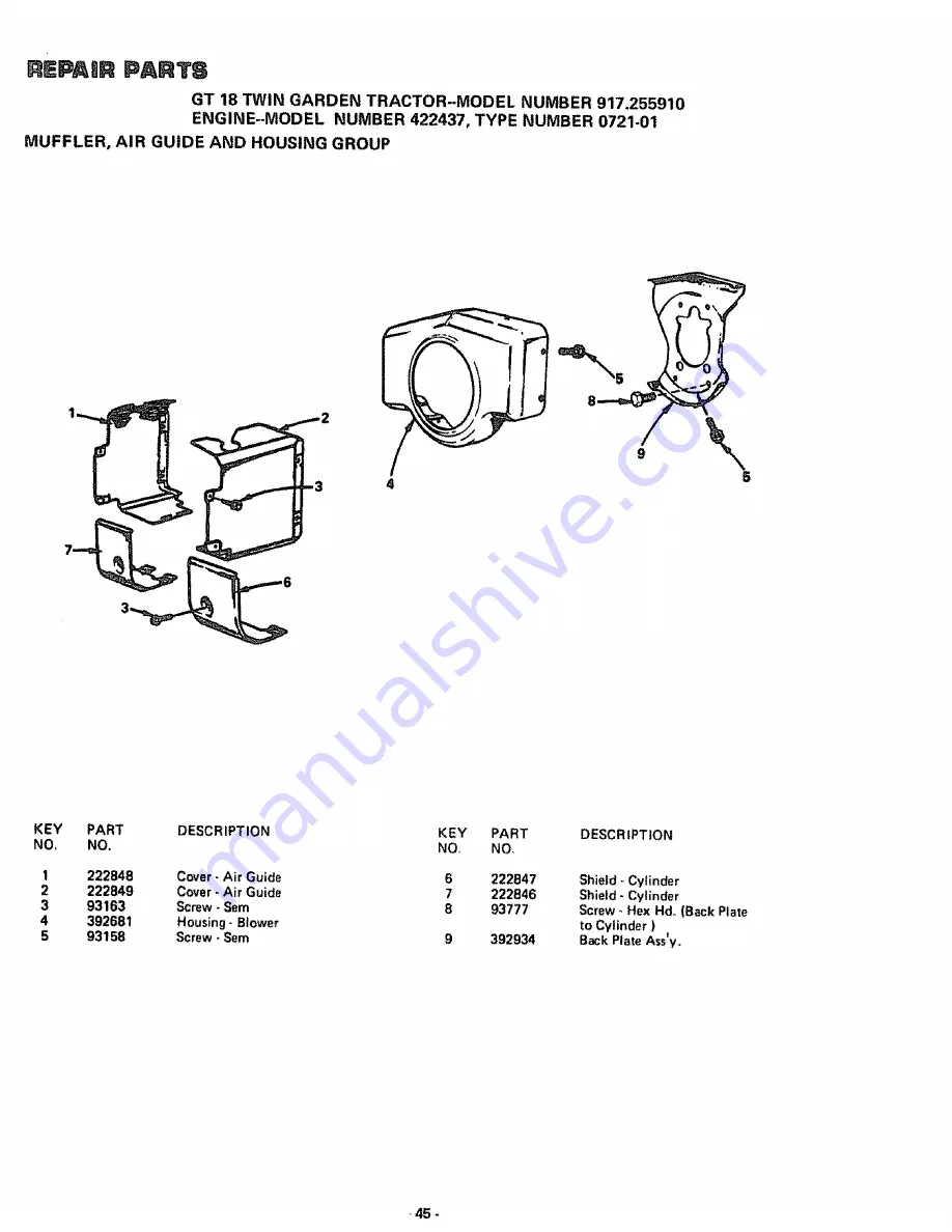 Craftsman 917.25591 Owner'S Manual Download Page 45