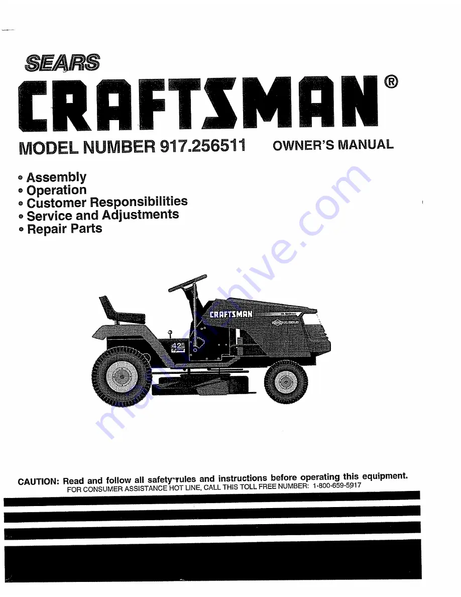 Craftsman 917.256511 Owner'S Manual Download Page 1