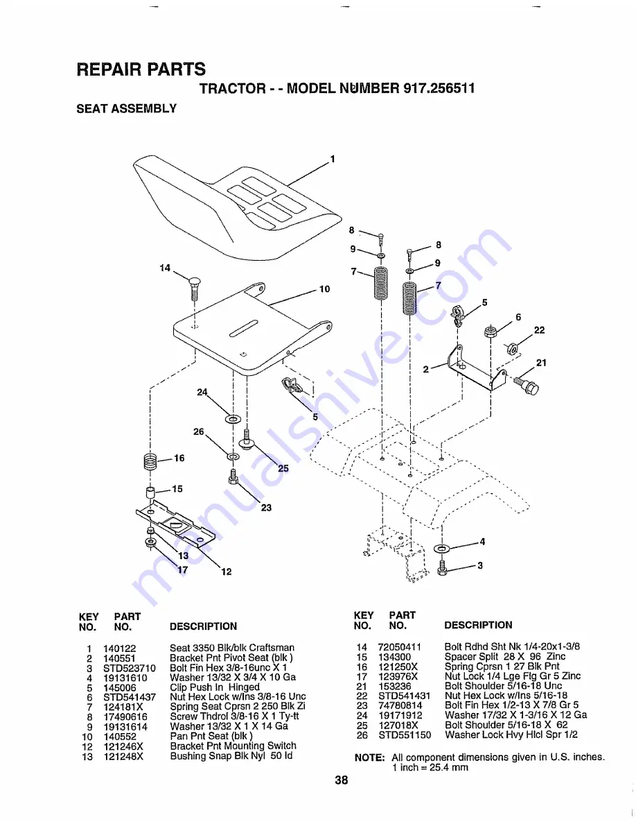 Craftsman 917.256511 Owner'S Manual Download Page 38