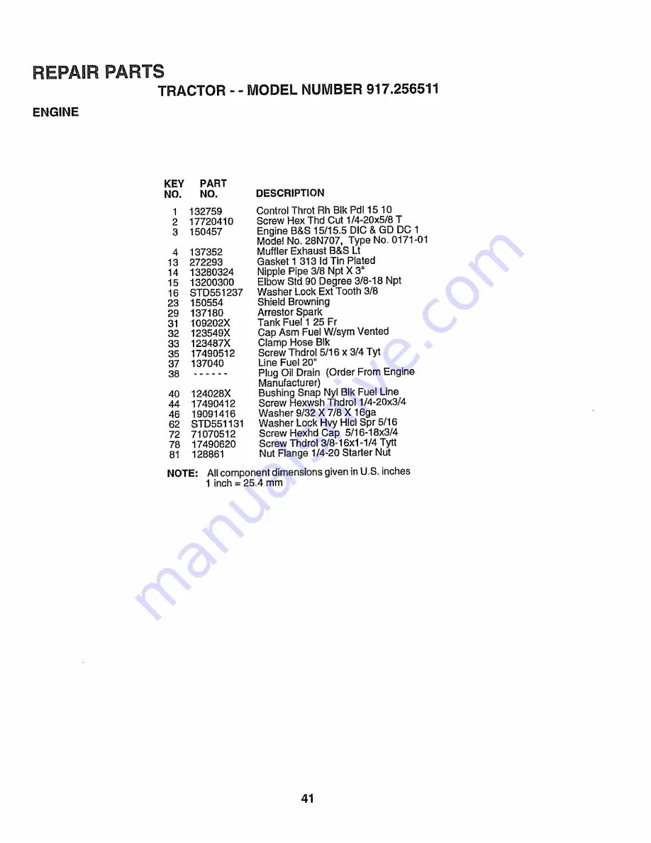 Craftsman 917.256511 Owner'S Manual Download Page 41