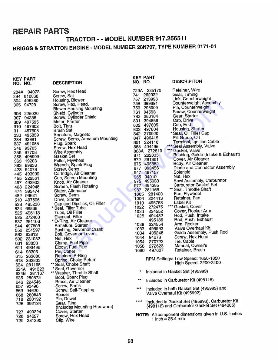 Craftsman 917.256511 Owner'S Manual Download Page 53