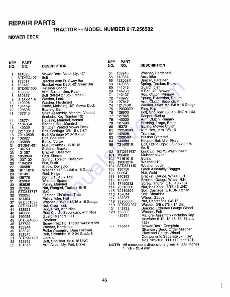 Craftsman 917.256582 Owner'S Manual Download Page 45