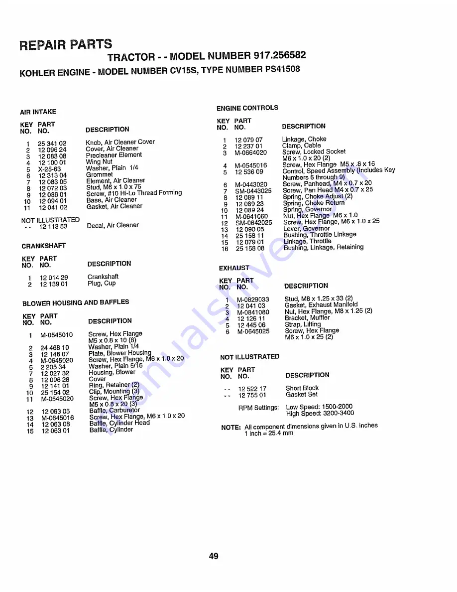 Craftsman 917.256582 Owner'S Manual Download Page 49