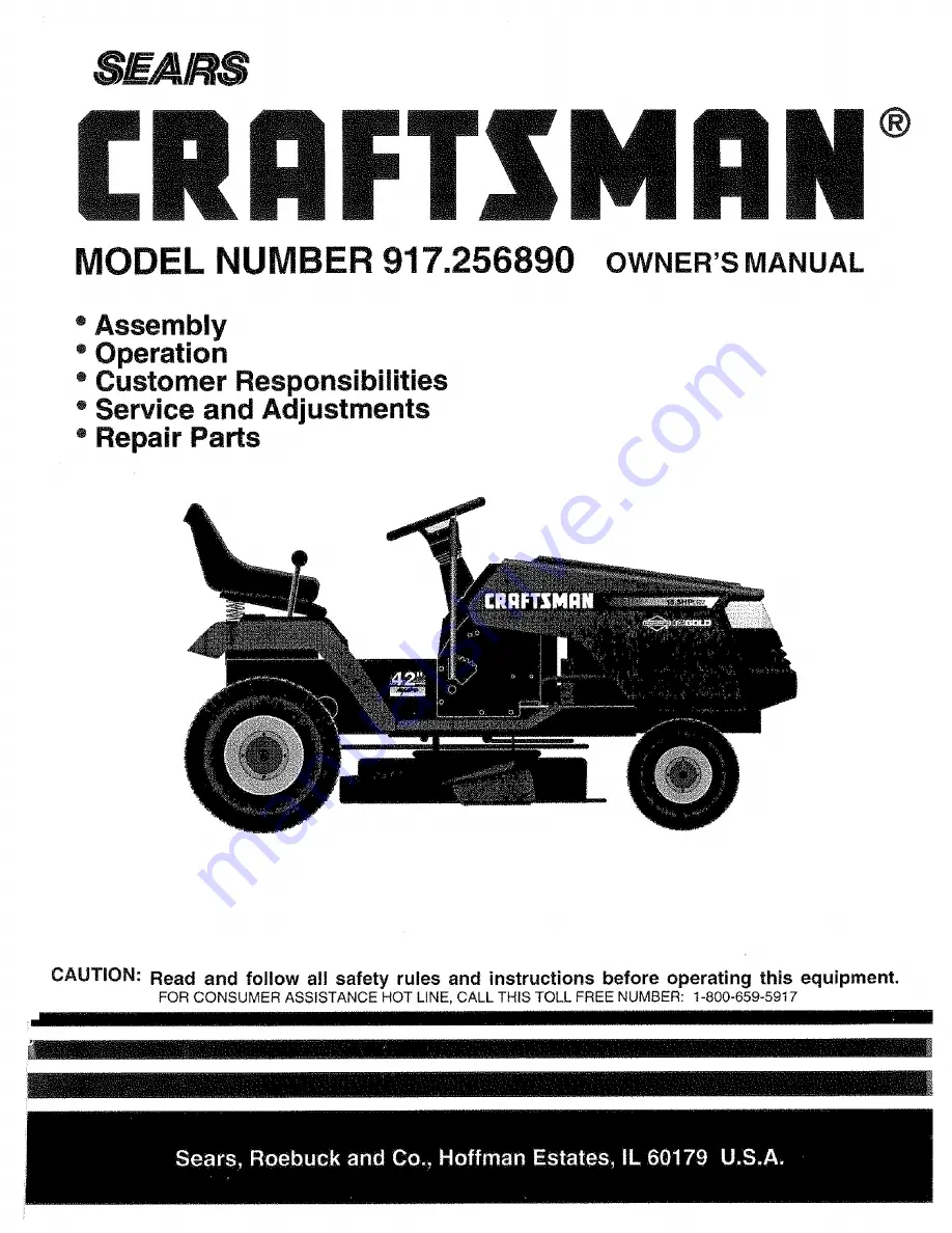 Craftsman 917.256890 Owner'S Manual Download Page 1