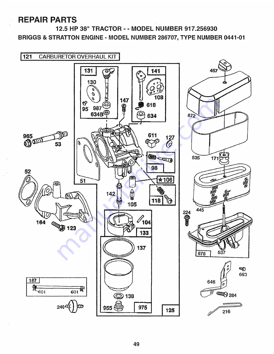 Craftsman 917.25693 Owner'S Manual Download Page 49