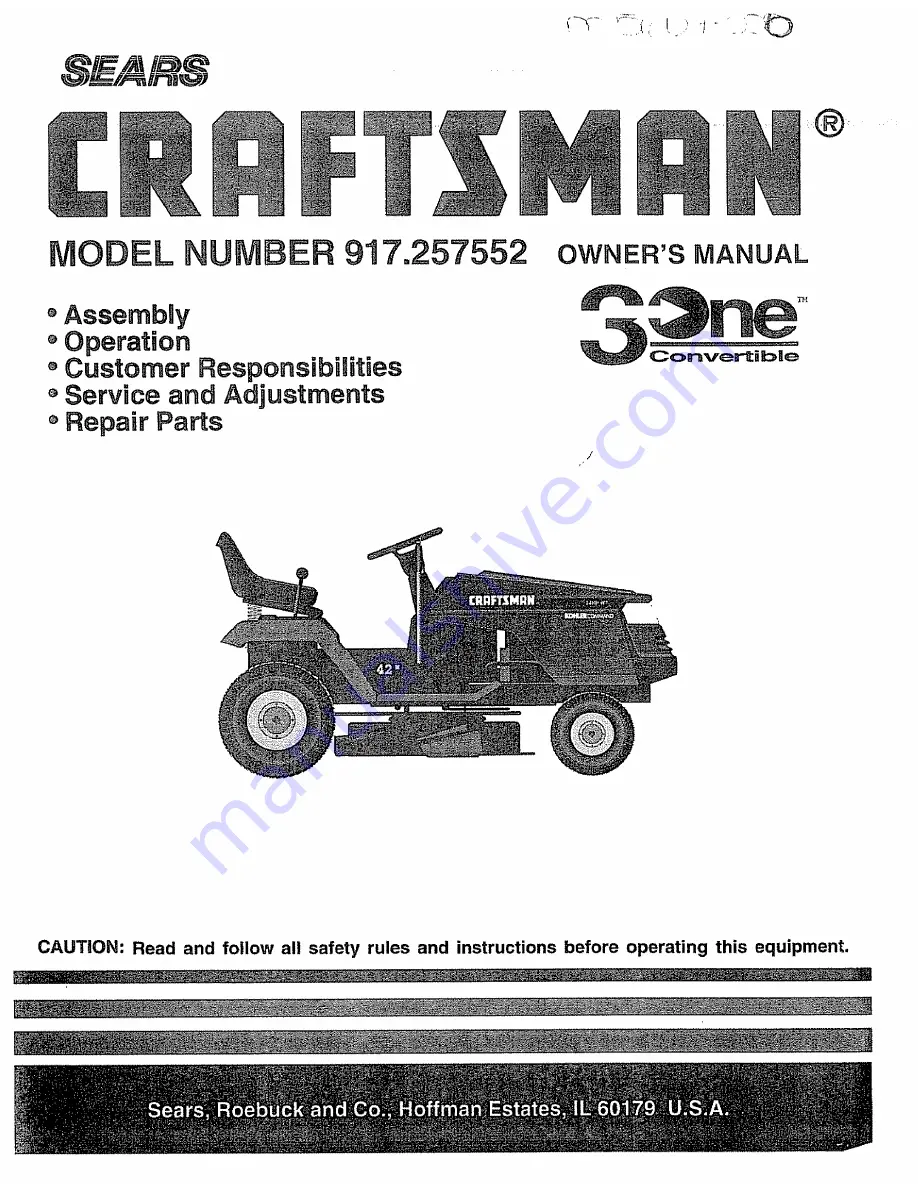 Craftsman 917.257552 Owner'S Manual Download Page 1