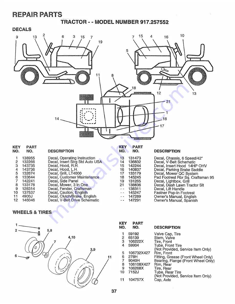 Craftsman 917.257552 Скачать руководство пользователя страница 37