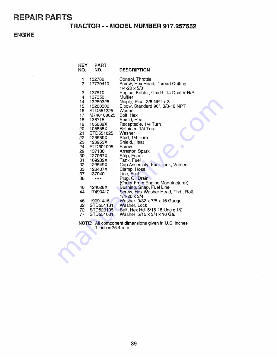 Craftsman 917.257552 Owner'S Manual Download Page 39