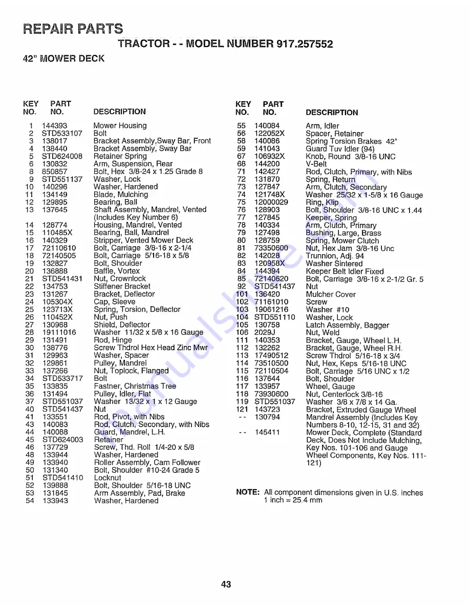 Craftsman 917.257552 Owner'S Manual Download Page 43