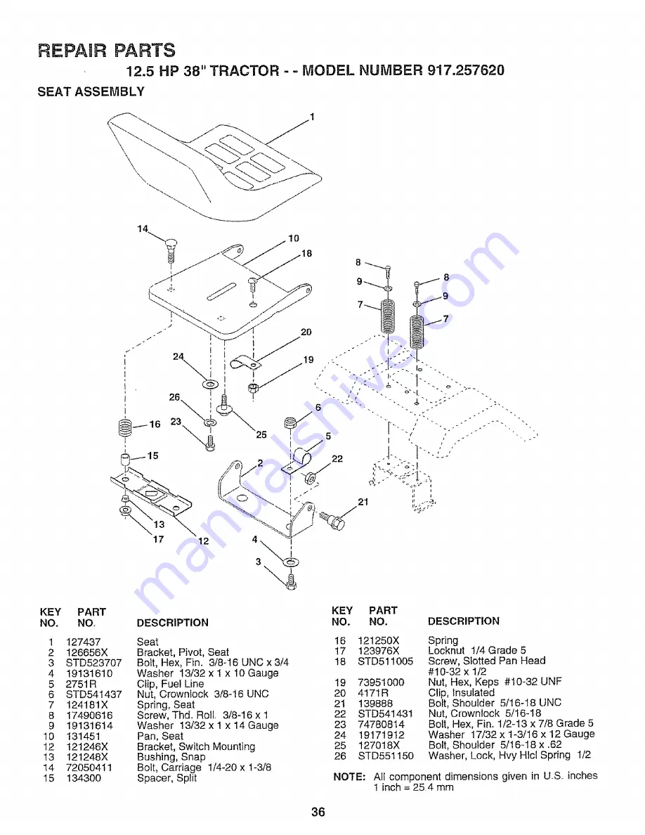 Craftsman 917.257620 Скачать руководство пользователя страница 36