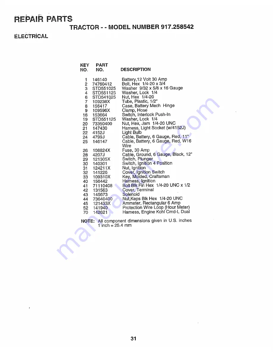 Craftsman 917.258542 Owner'S Manual Download Page 31