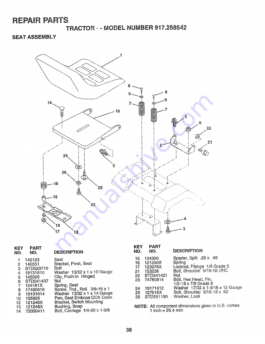 Craftsman 917.258542 Owner'S Manual Download Page 38