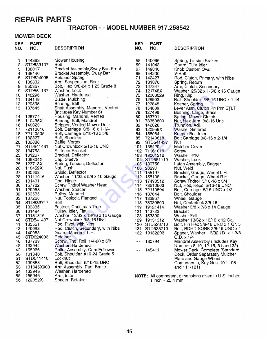 Craftsman 917.258542 Owner'S Manual Download Page 45