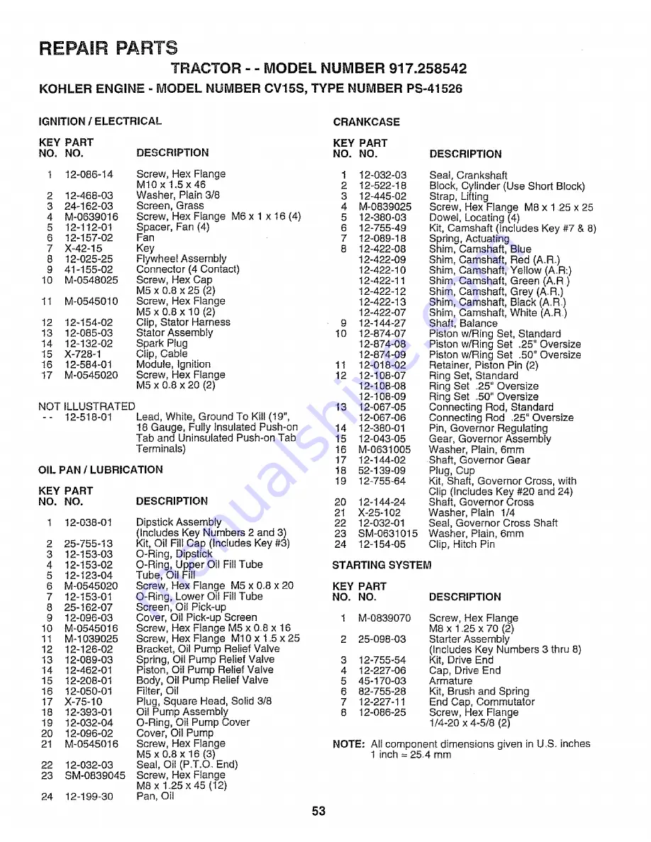 Craftsman 917.258542 Owner'S Manual Download Page 53