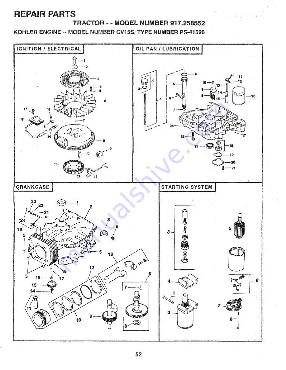 Craftsman 917.258552 Скачать руководство пользователя страница 52