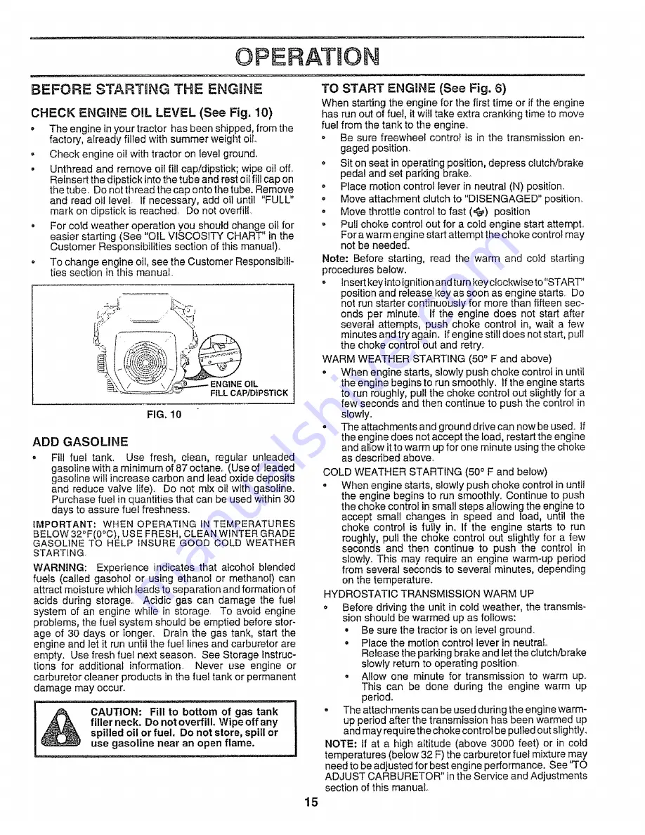 Craftsman 917.25891 Owner'S Manual Download Page 15