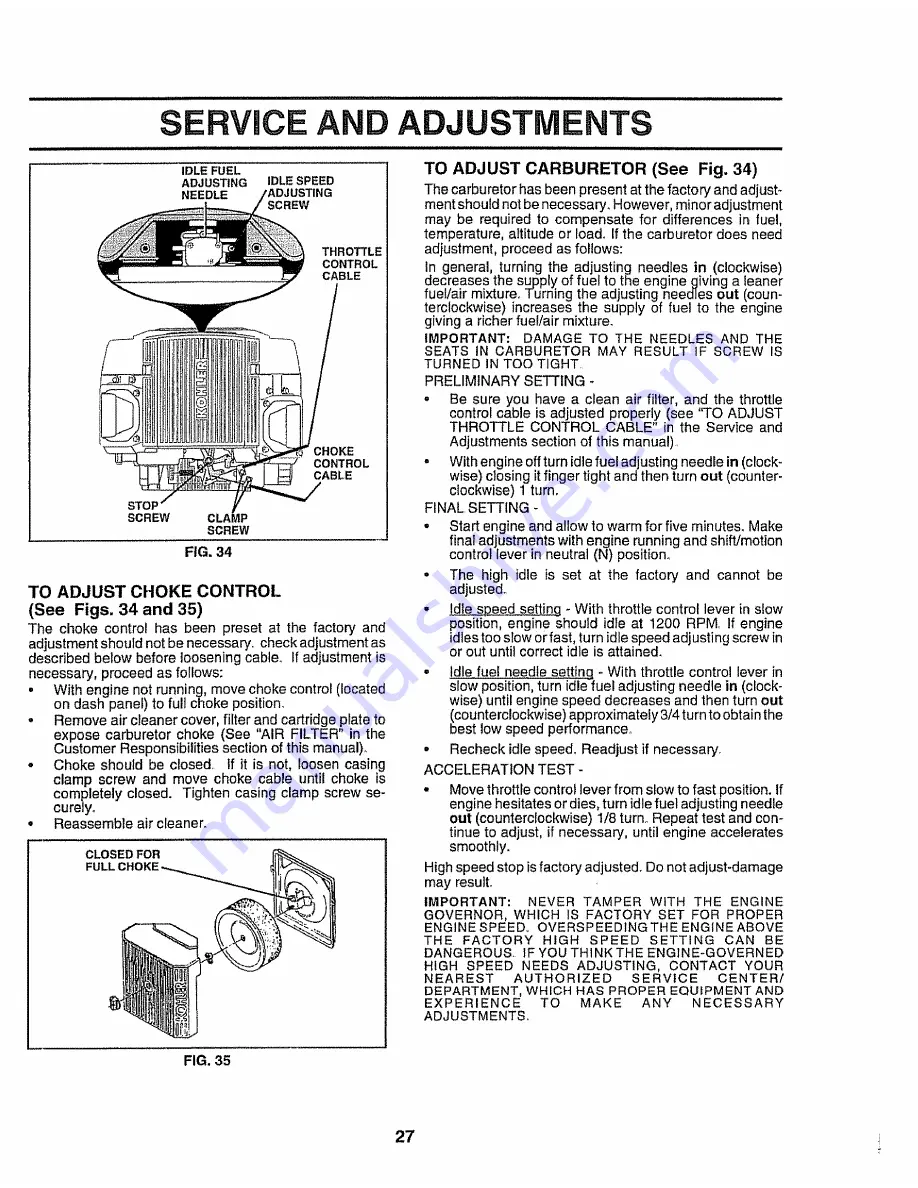 Craftsman 917.258911 Owner'S Manual Download Page 27