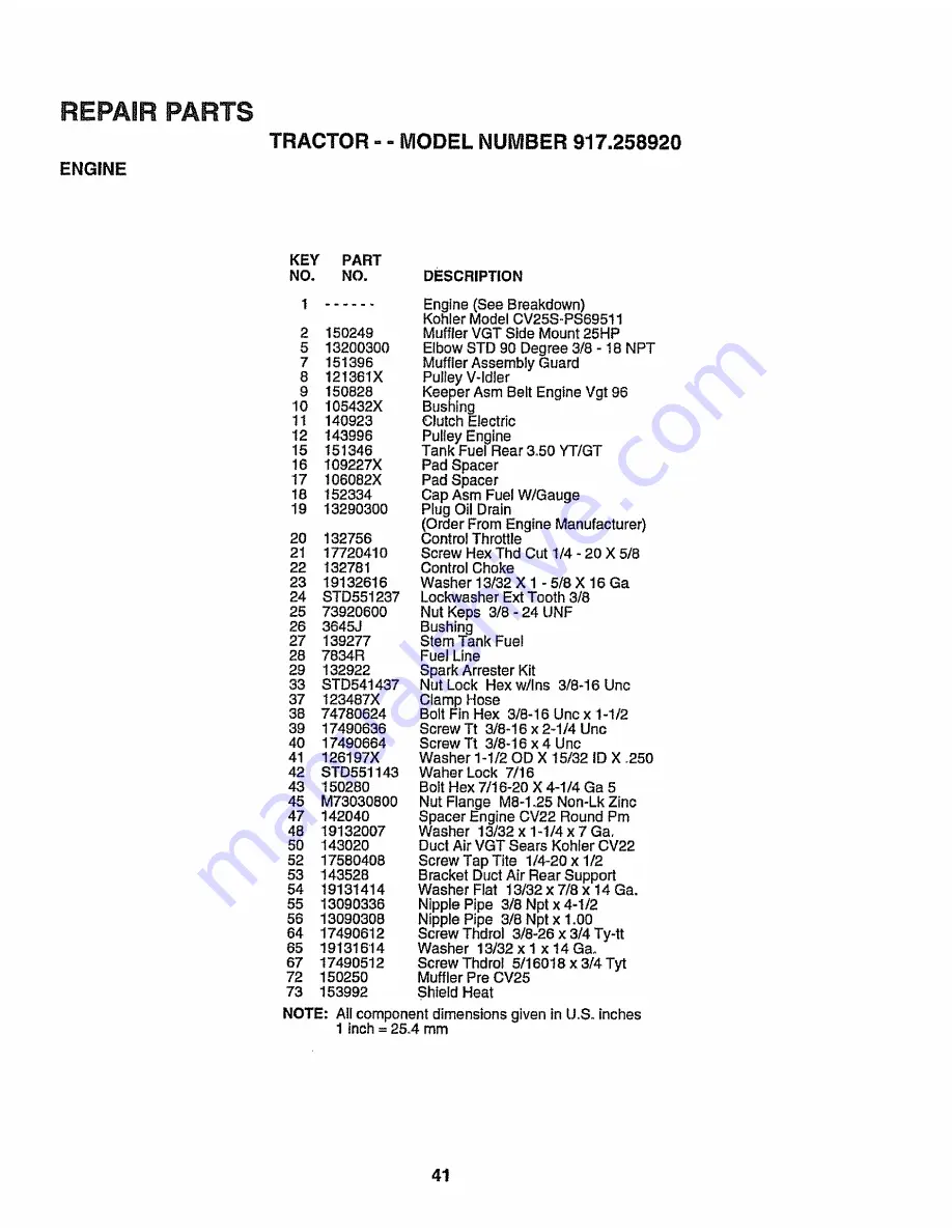 Craftsman 917.258920 Owner'S Manual Download Page 41