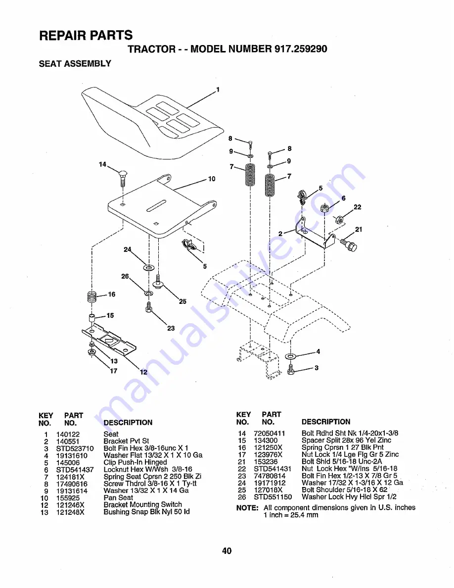 Craftsman 917.259290 Owner'S Manual Download Page 40