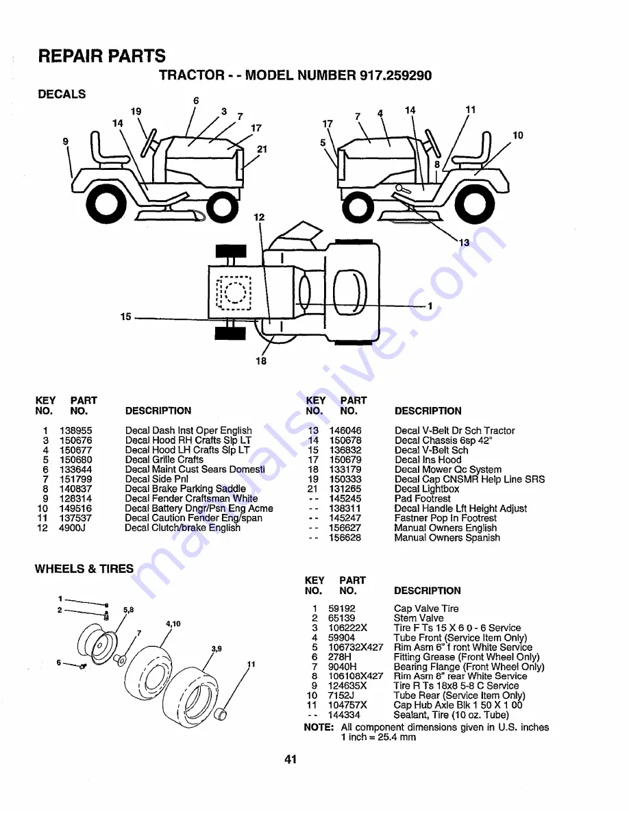 Craftsman 917.259290 Owner'S Manual Download Page 41