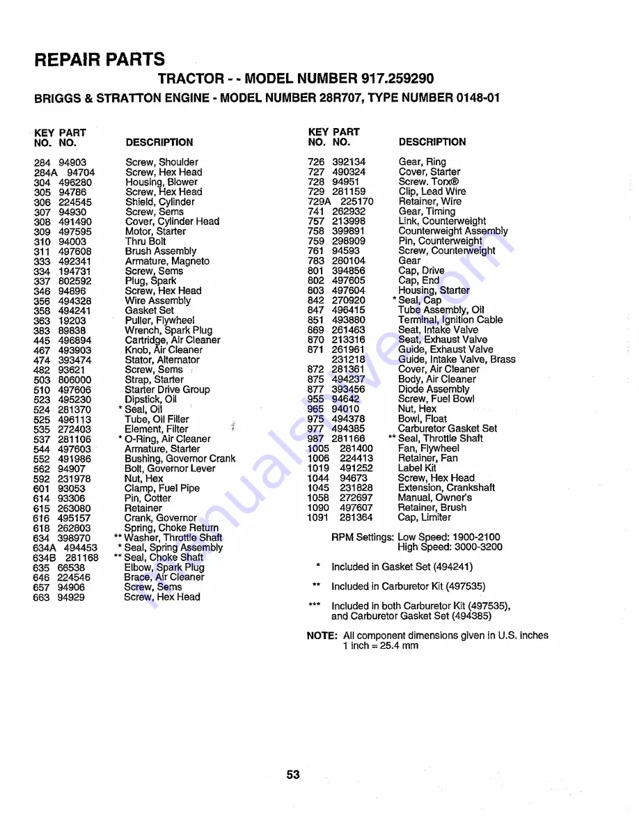 Craftsman 917.259290 Owner'S Manual Download Page 53