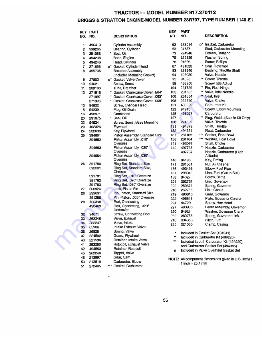 Craftsman 917.270412 Owner'S Manual Download Page 56