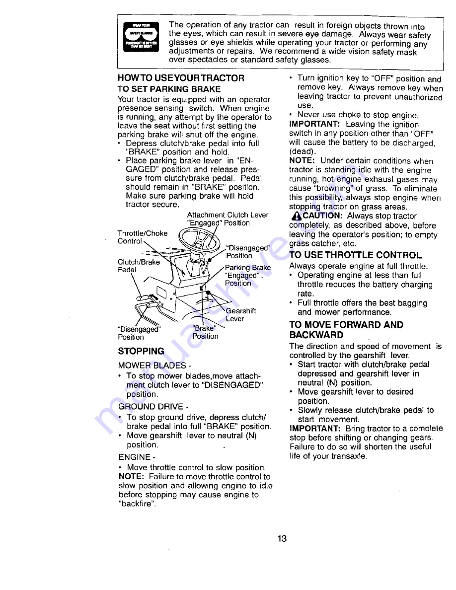 Craftsman 917.270514 Owner'S Manual Download Page 13