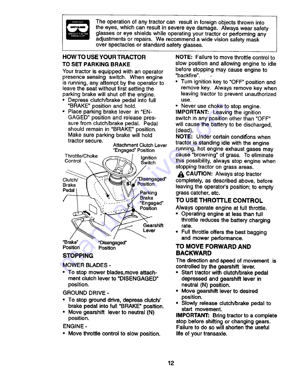 Craftsman 917.270533 Owner'S Manual Download Page 12