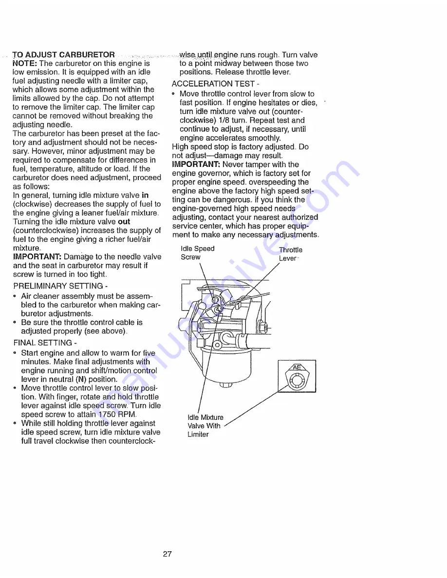 Craftsman 917.270621 Скачать руководство пользователя страница 27