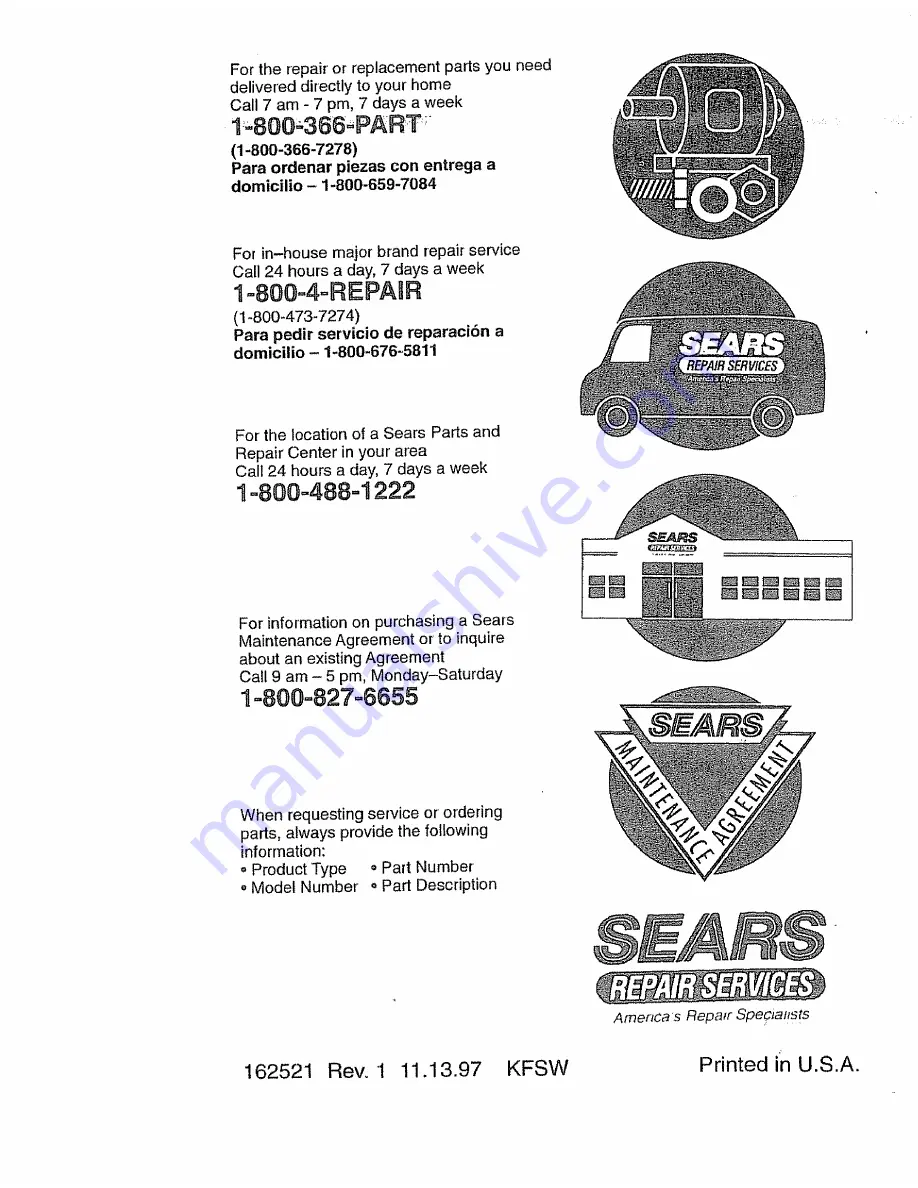 Craftsman 917.270621 Owner'S Manual Download Page 60