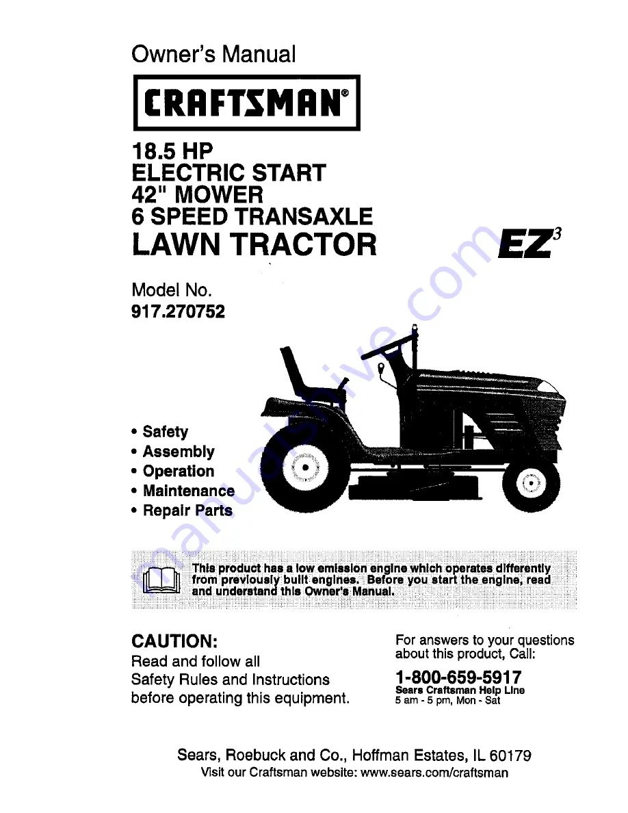 Craftsman 917.270752 Owner'S Manual Download Page 61