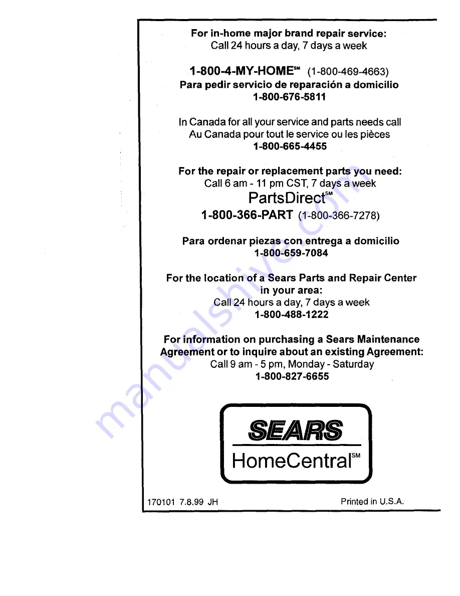 Craftsman 917.270851 Owner'S Manual Download Page 56