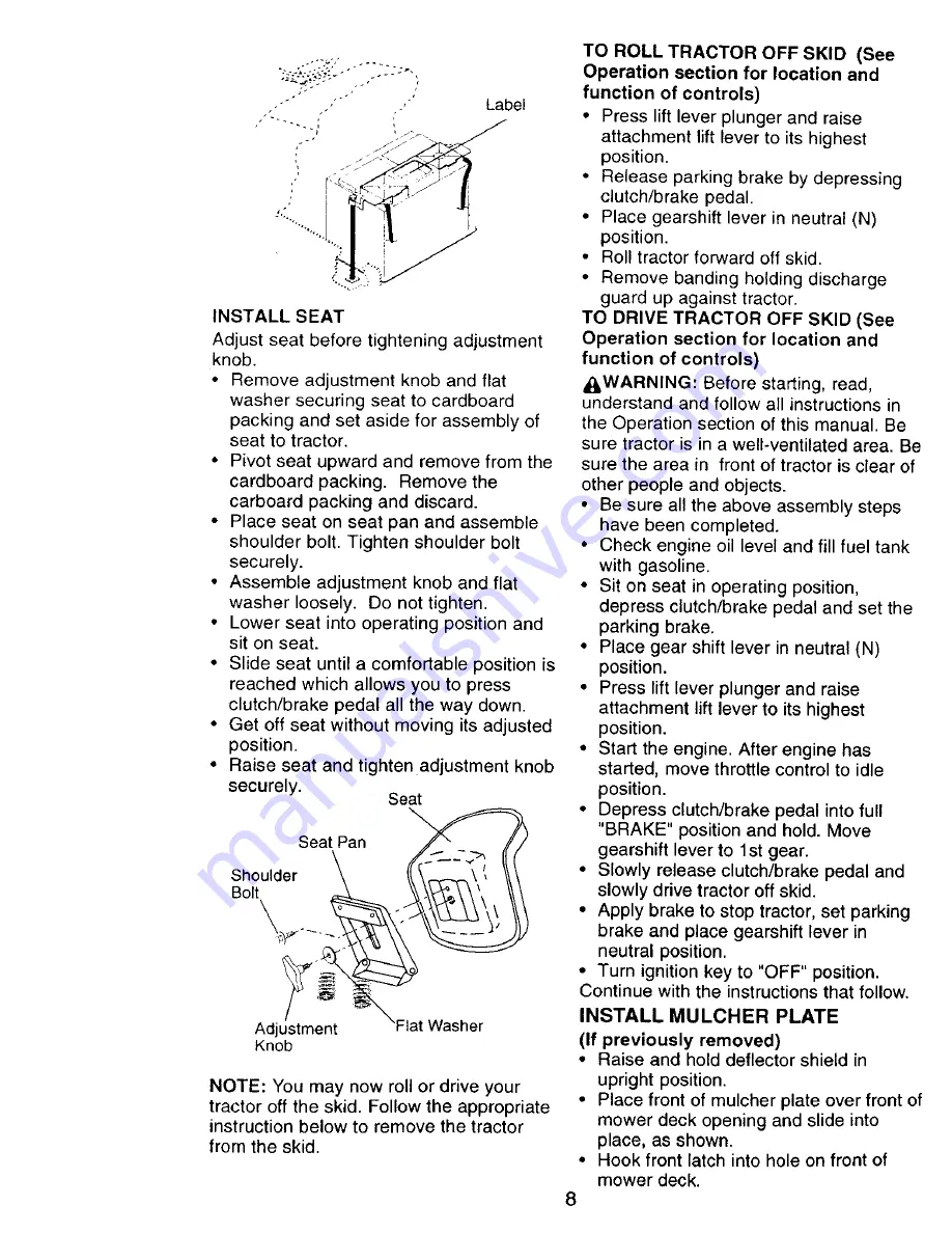 Craftsman 917.270930 Owner'S Manual Download Page 8