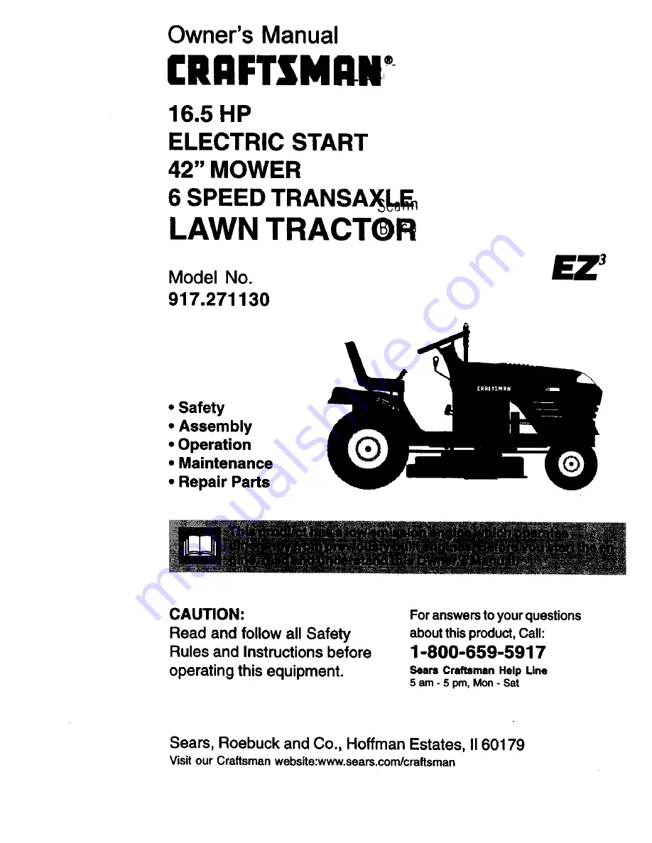 Craftsman 917.27113 Owner'S Manual Download Page 1