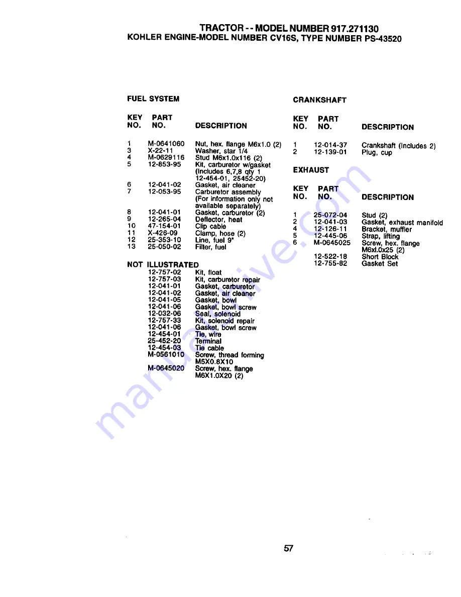 Craftsman 917.27113 Owner'S Manual Download Page 57