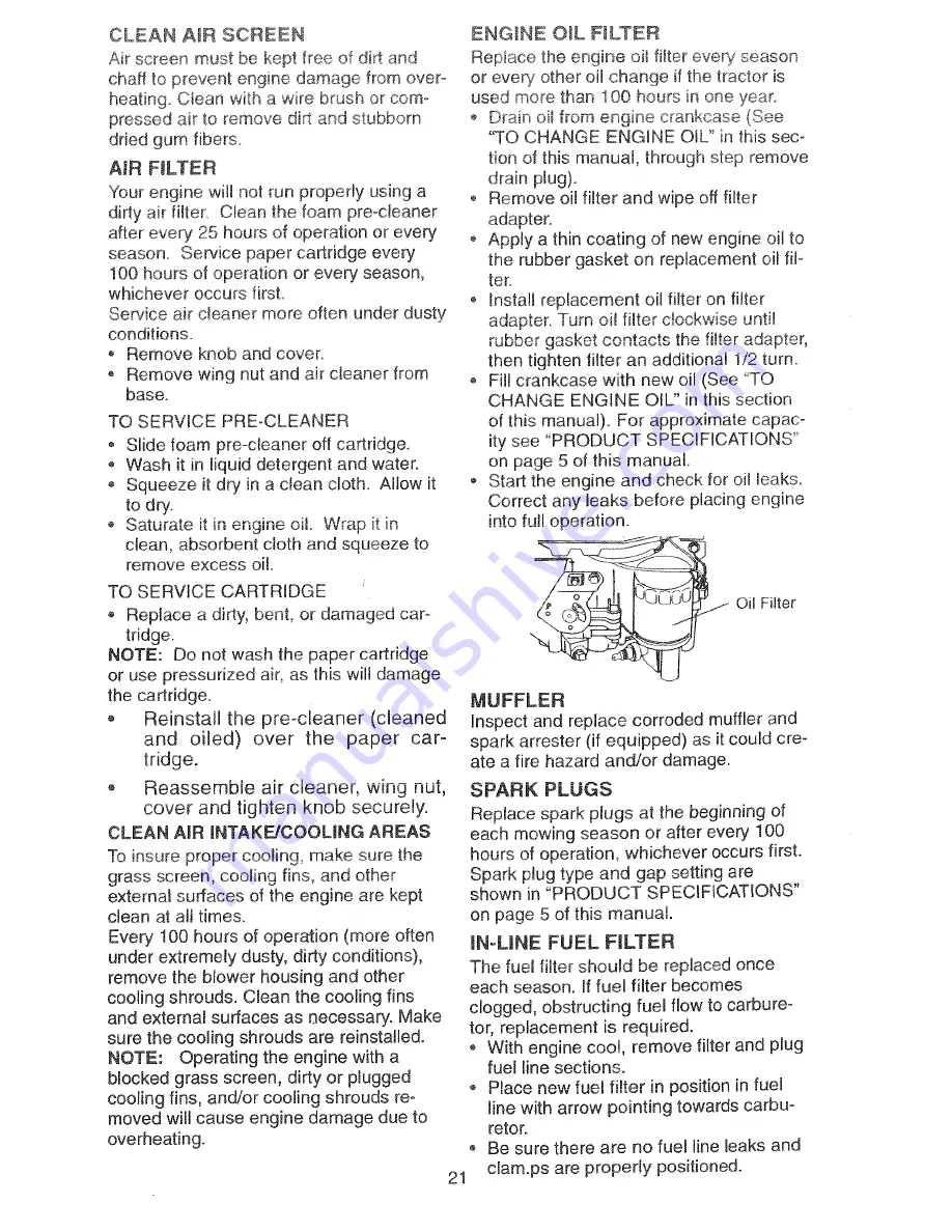 Craftsman 917.271380 Owner'S Manual Download Page 21