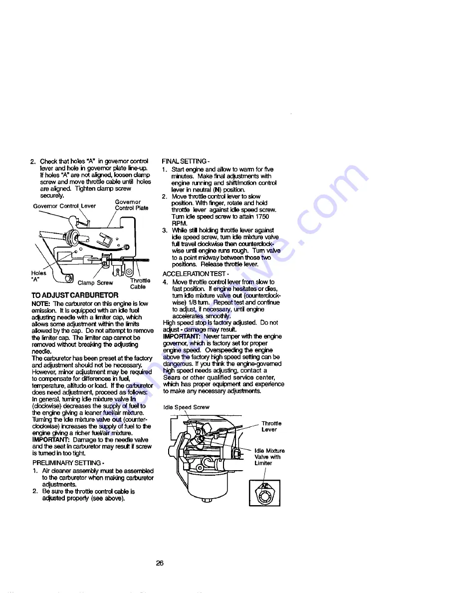 Craftsman 917.271531 Owner'S Manual Download Page 26