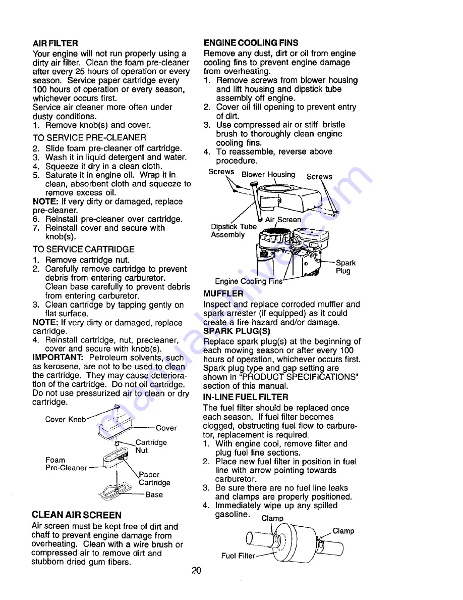 Craftsman 917.271550 Owner'S Manual Download Page 20