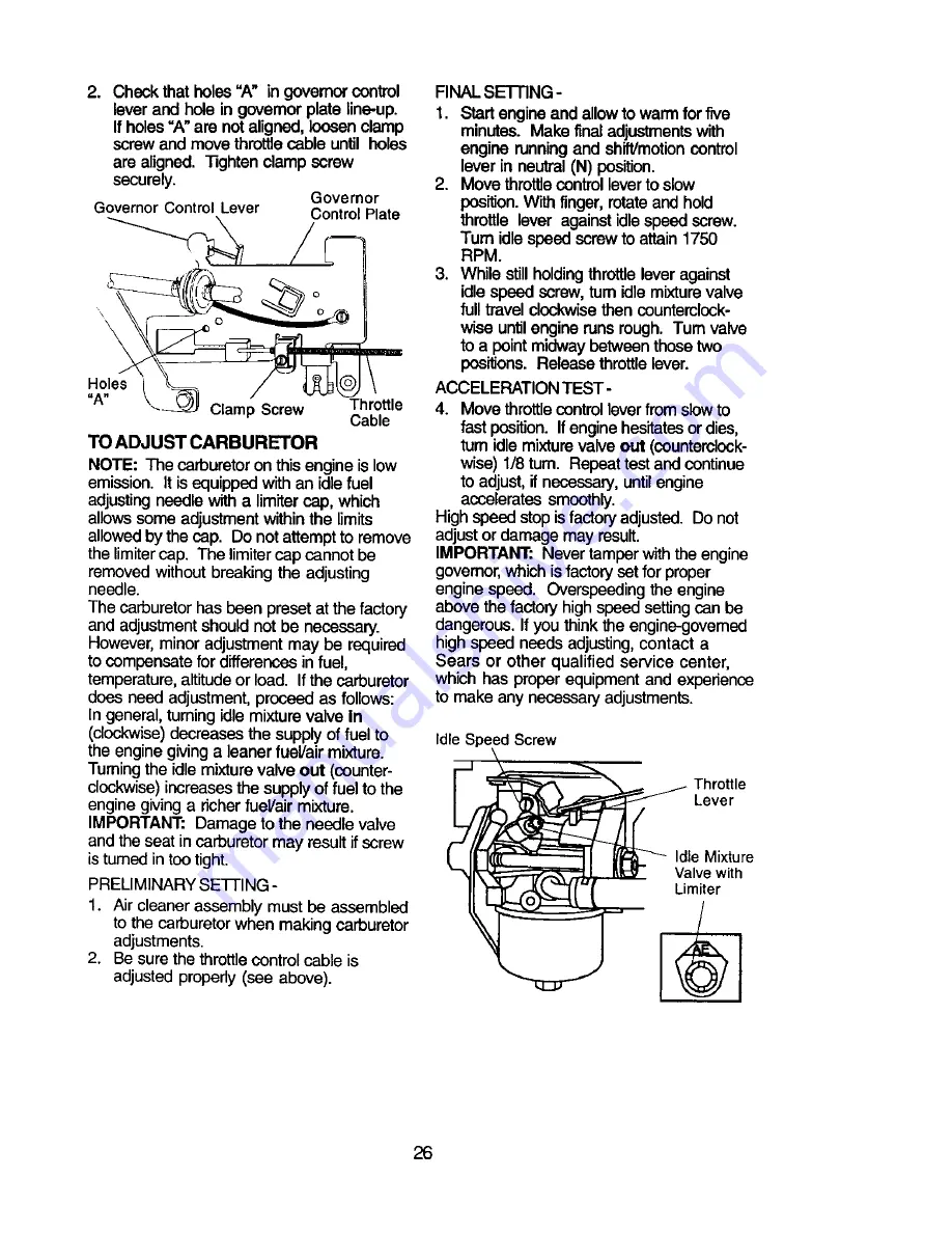 Craftsman 917.271551 Owner'S Manual Download Page 26