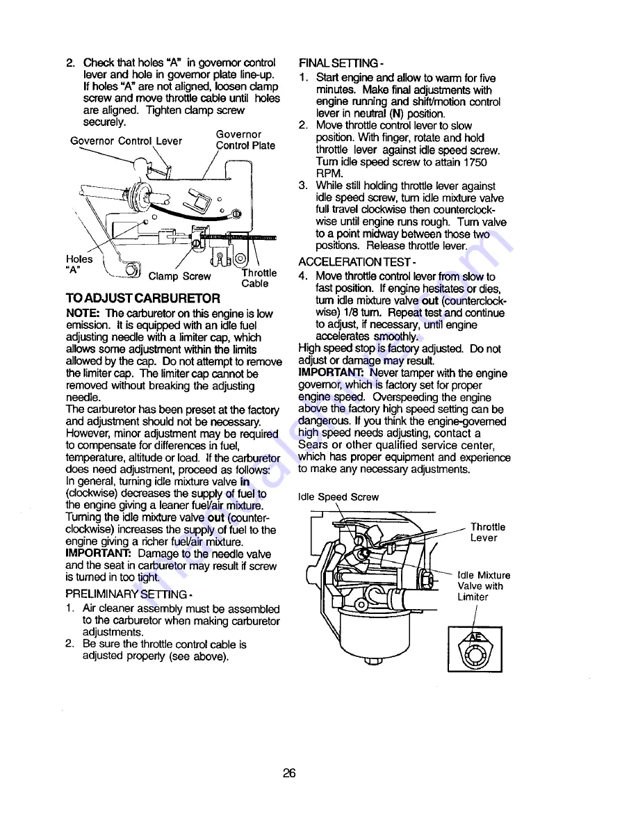 Craftsman 917.271554 Owner'S Manual Download Page 26