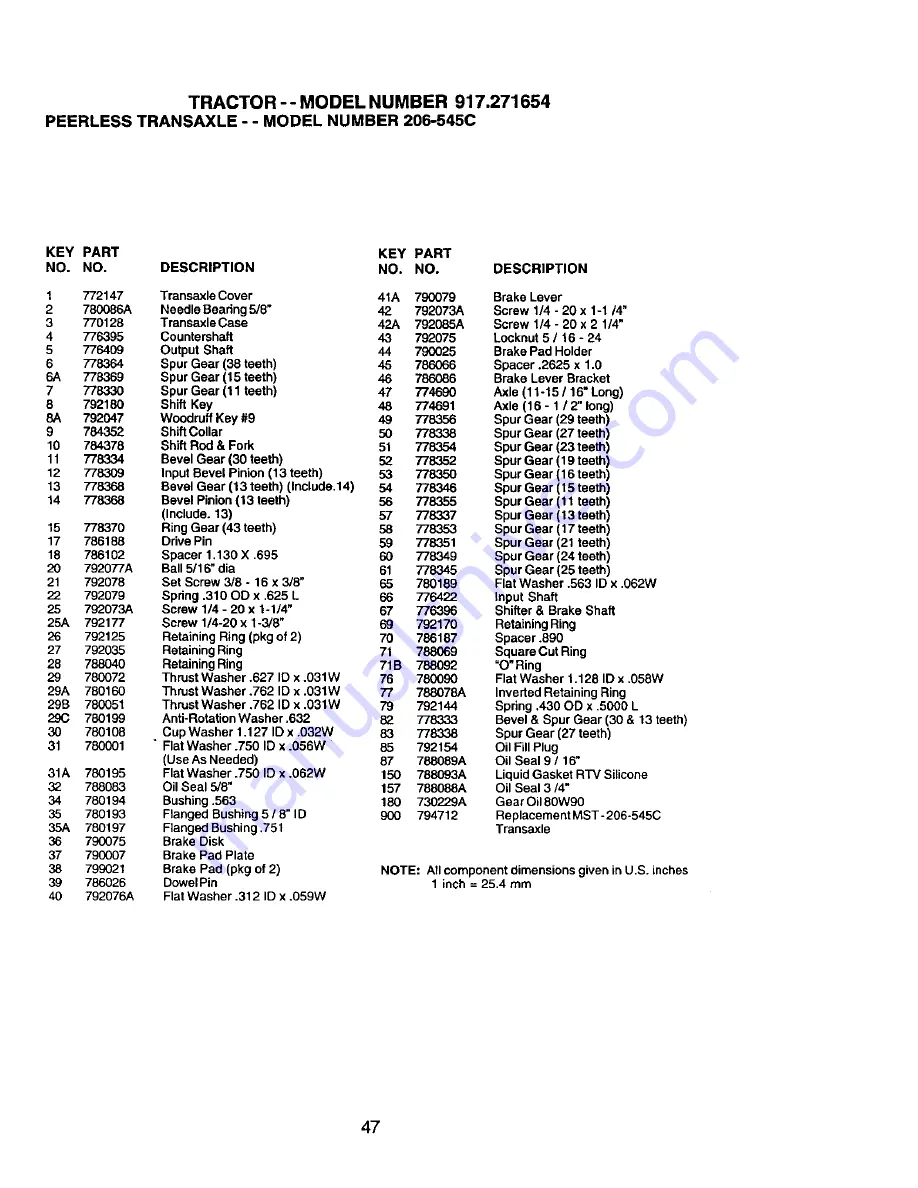 Craftsman 917.271654 Owner'S Manual Download Page 47