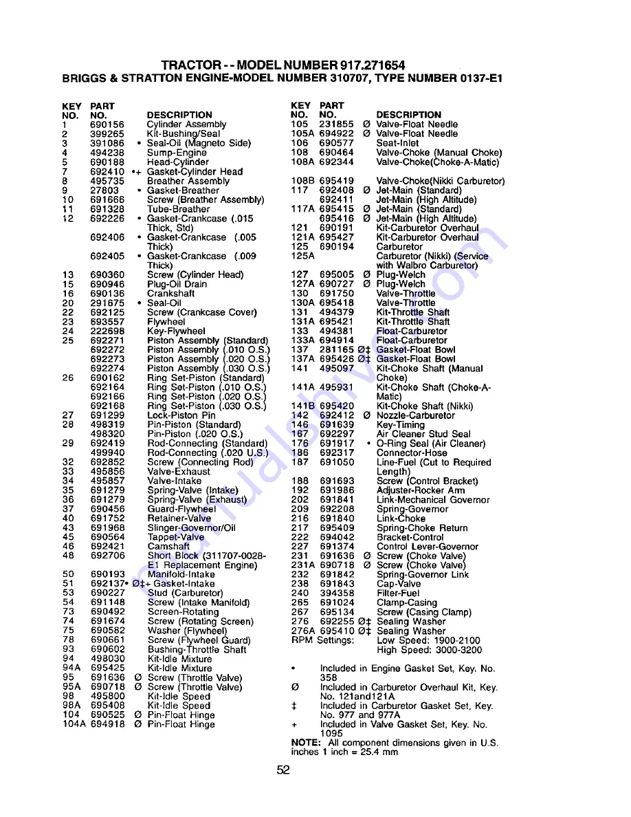 Craftsman 917.271654 Owner'S Manual Download Page 52