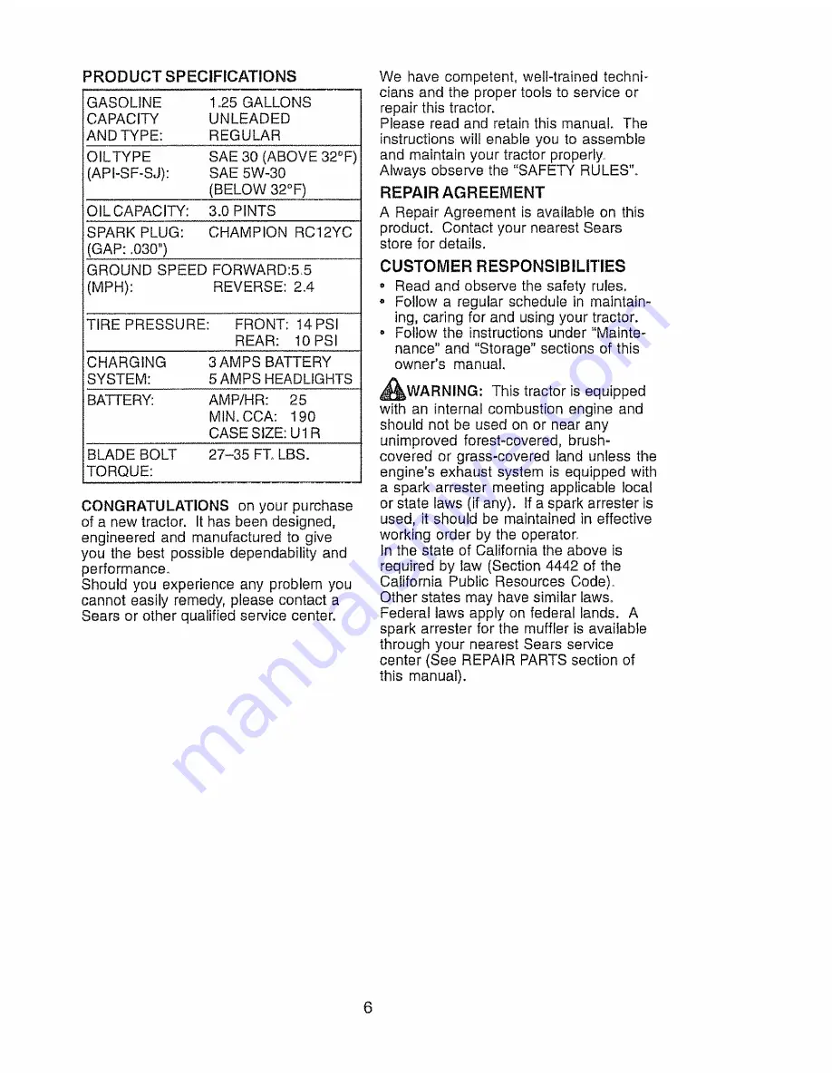 Craftsman 917.271743 Owner'S Manual Download Page 6