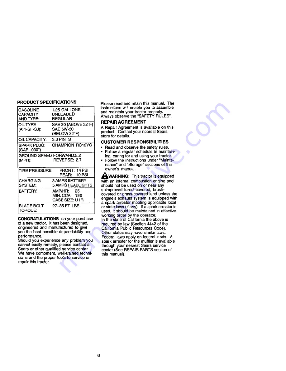 Craftsman 917.271744 Owner'S Manual Download Page 6