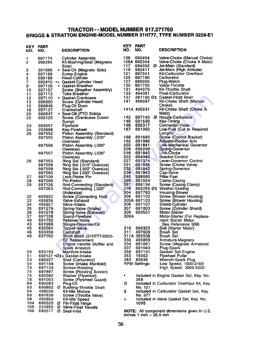 Craftsman 917.271760 Owner'S Manual Download Page 56