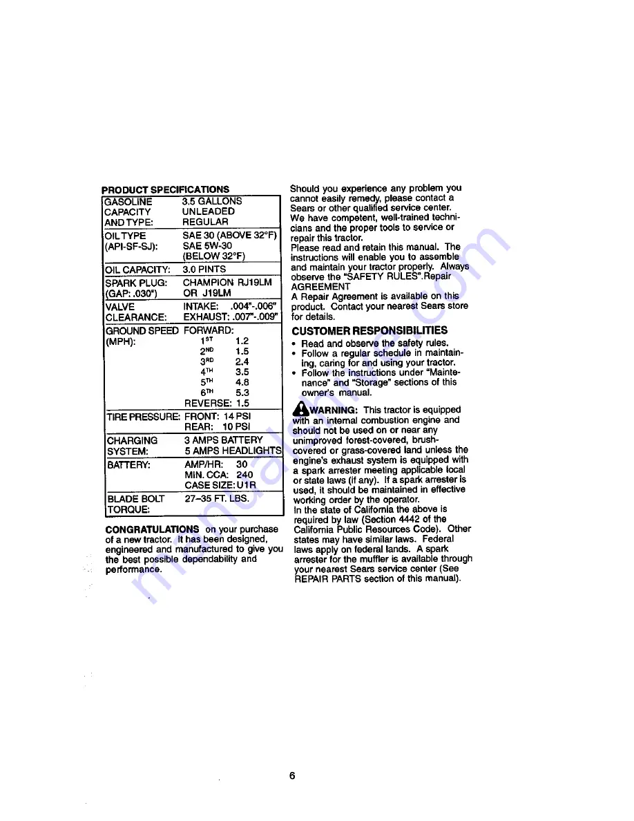 Craftsman 917.271810 Owner'S Manual Download Page 6