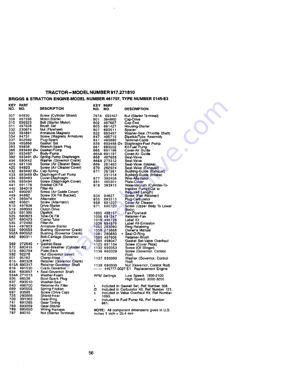 Craftsman 917.271810 Owner'S Manual Download Page 56