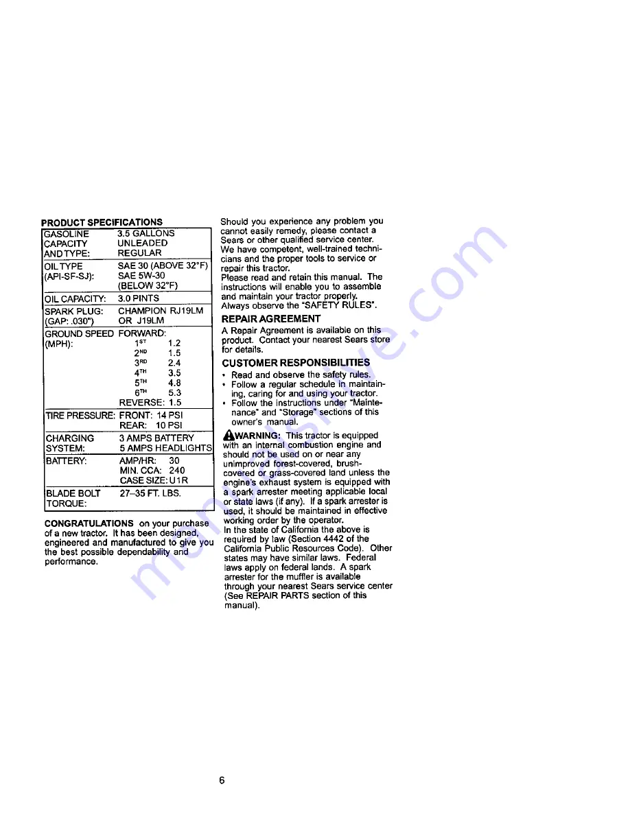 Craftsman 917.271812 Owner'S Manual Download Page 6